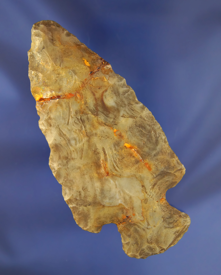 4 1/4" Flint Ridge Flint knife found in Ohio that was well used in ancient times.