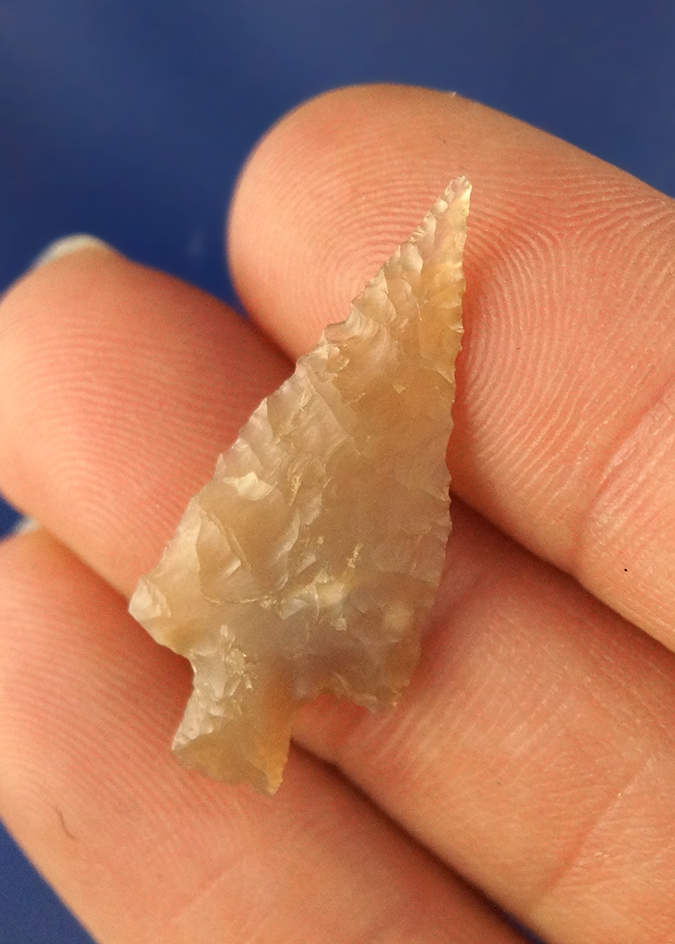 1 3/16" Wallula made from quality translucent material found near the John Day River, 1940s.