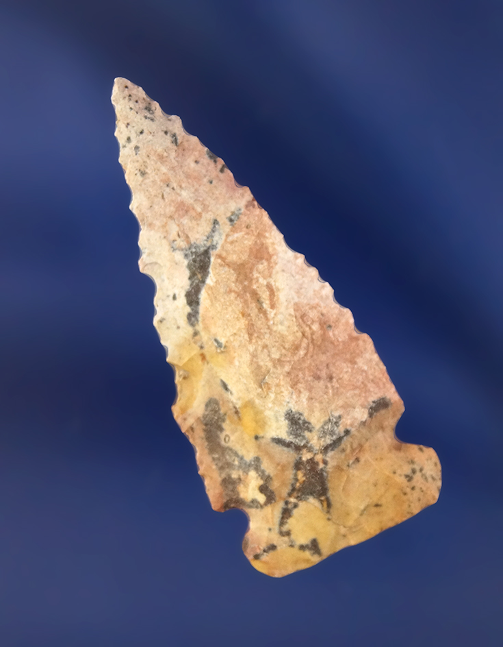 1 7/8" Logan Creek Arrowhead found in Benton County Missouri. Ex. Reinking & Meadows.