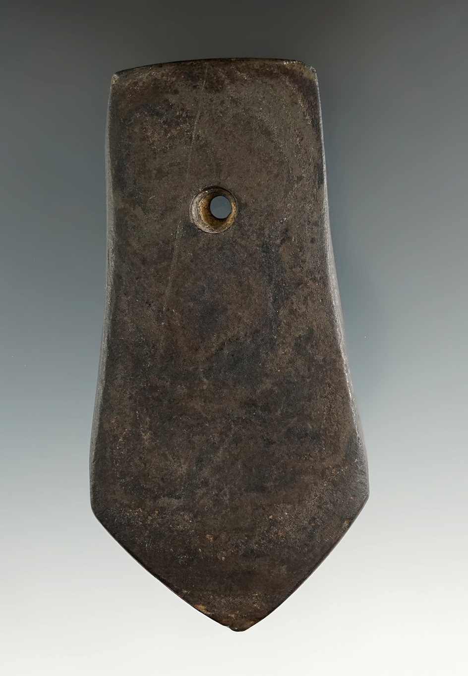 3 7/8" Hopewell Pentagonal Pendant found in Monroe Co., Michigan. Pictured in Who's Who #8, page 379