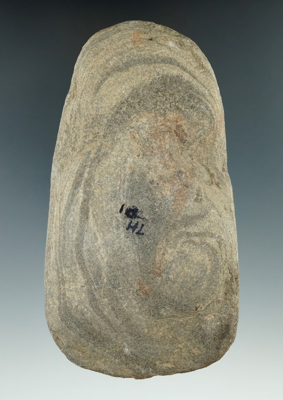 5 1/4" slate Celt found in New York. Ex. Howdy Lang.