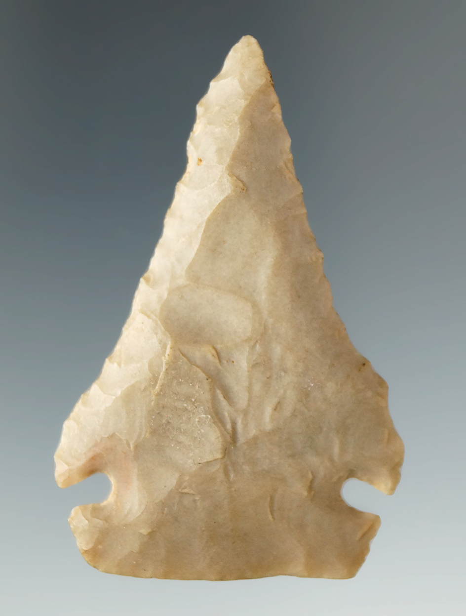 Rare 2 3/8" Micronotch that has been anciently resharpened to almost drill form,  Ohio.