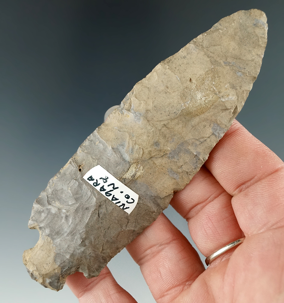 4 1/4" Bottleneck Knife found in Niagara Co., New York made from Onondaga Flint.