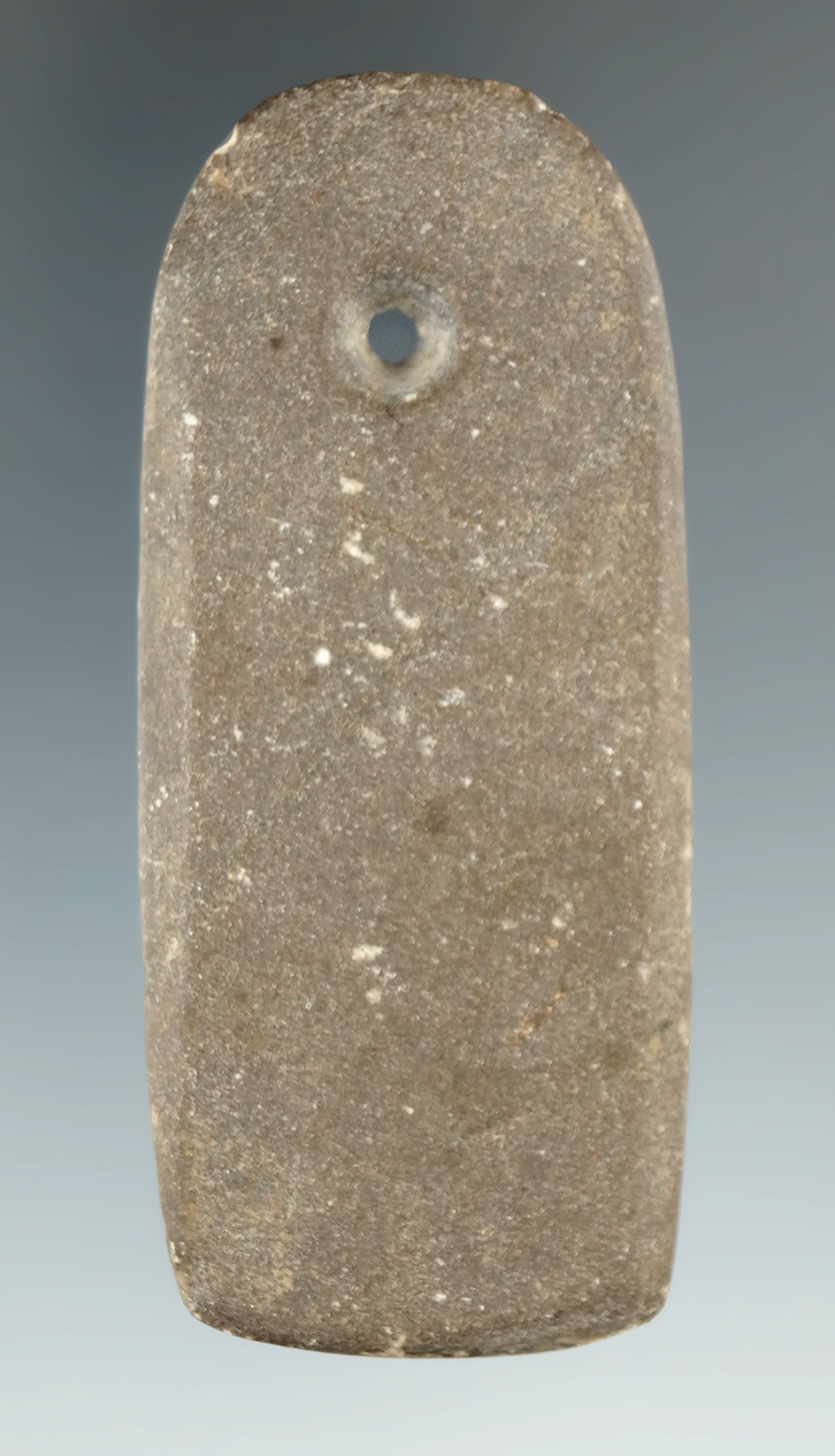 3 3/16" Woodland Trapezoidal Pendant made from Slate, found in Monroe Co., Michigan.