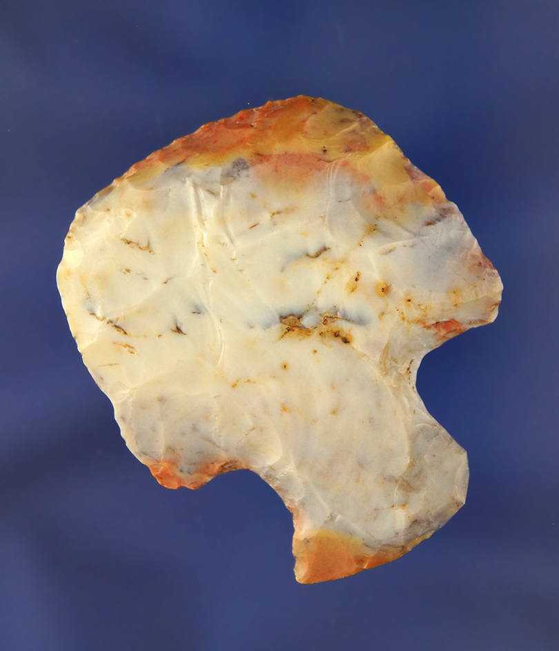 Large and colorful 2 3/16" Hopewell Hafted Scraper - Flint Ridge Flint - Marion Co., Ohio.