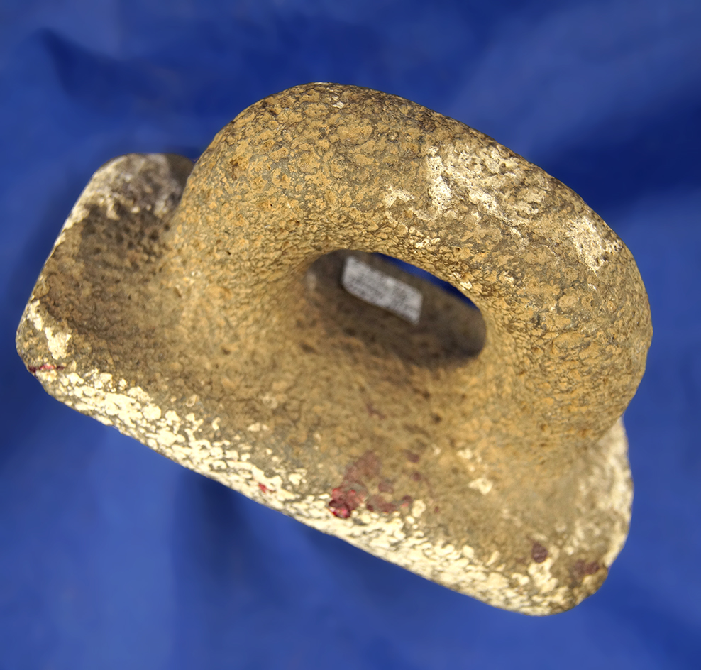 Well styled 5 3/8" Pueblo white wash trowel found in Arizona with some staining on bottom.