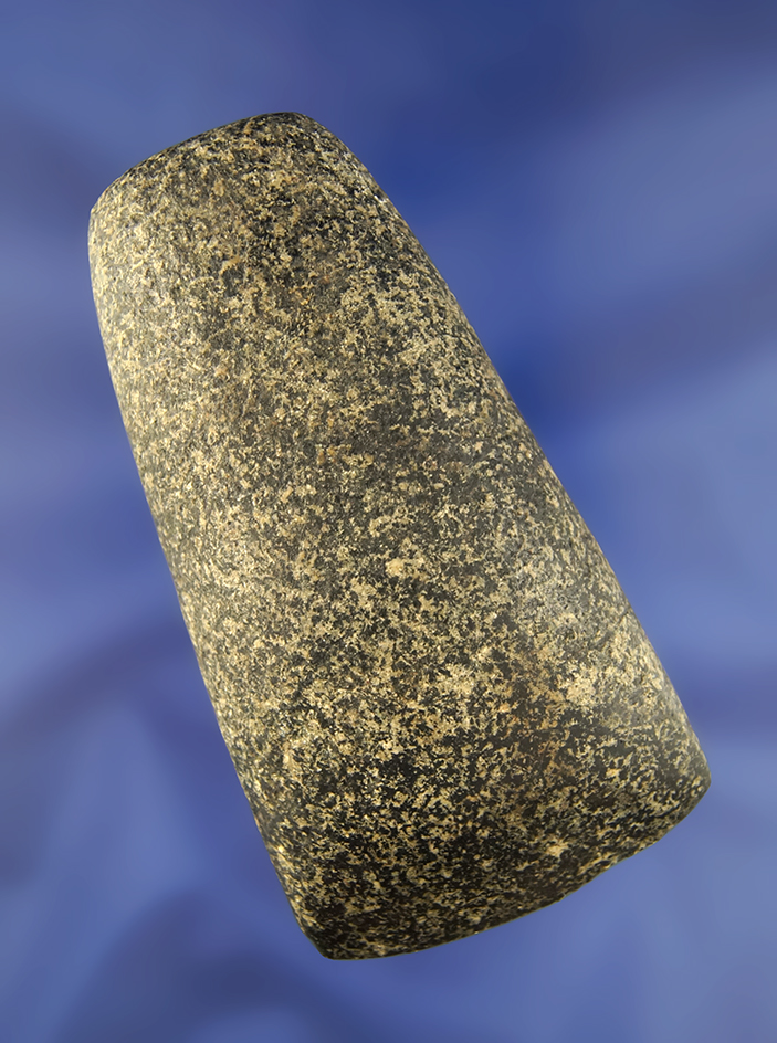 4" Speckled Hardstone Celt with good form. Found in Delaware Co., Ohio.