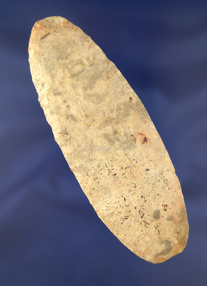 5 3/4" thin and very well made Adena blade from the Illinois/Missouri area. Rogers COA.
