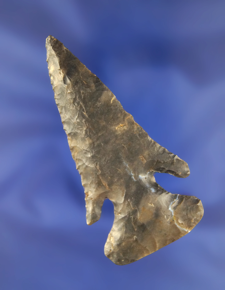 3 1/2" Classic Archaic Bevel with multiple lightning streaks, Morrow Co., Ohio. Bennett COA.