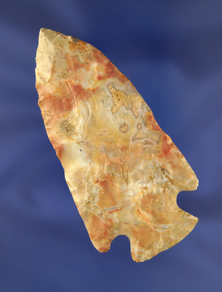 3 3/4" Multi-colored Hopewell found in Fairfield Co., Ohio.