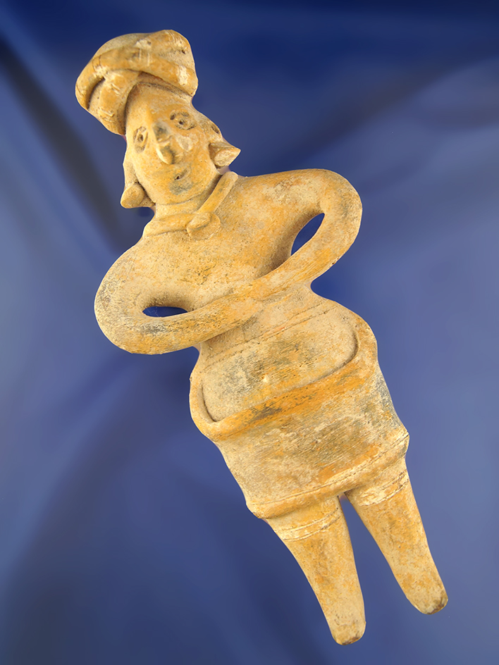 Nicely detailed and undamaged 6 3/4" Nayarit female figure from West Mexico.