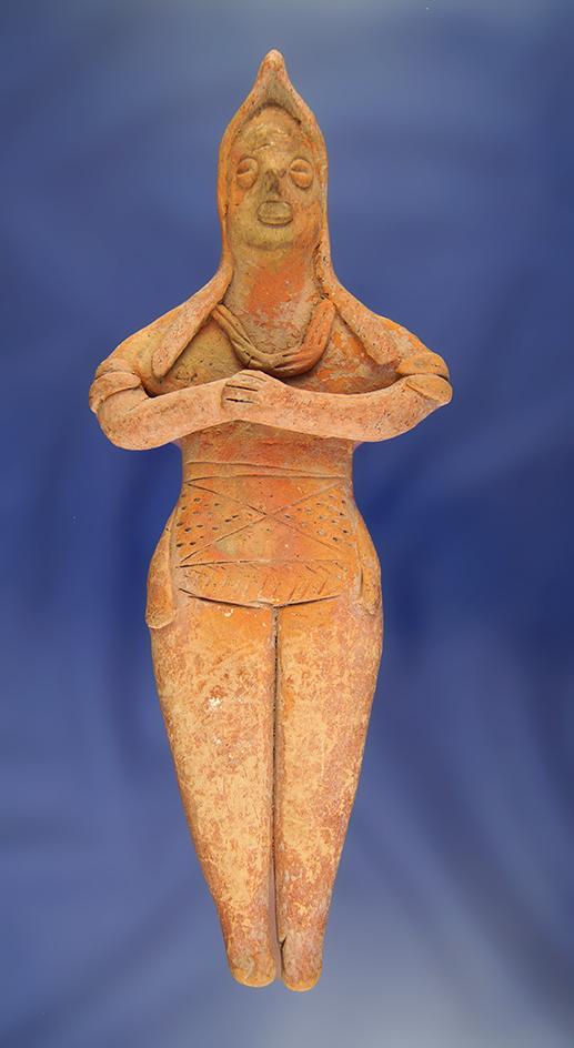 7 1/2" Long nicely detailed Colima Female Figure from Mexico.