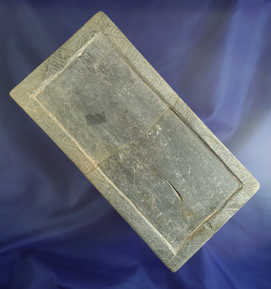 8" long Hohokam stone Pallet found in Arizona this nicely shaped with incised line design