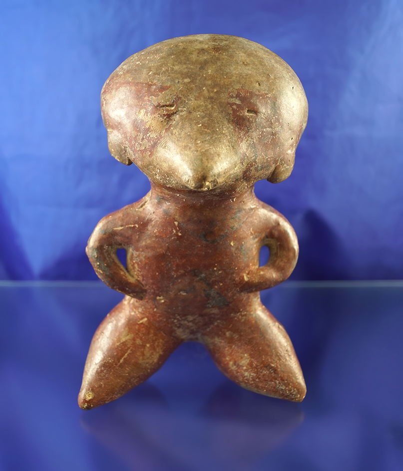 6" tall Chinesco pottery figure found in Southern Nayarit, Mexico. Circa 200 BC-A.D. 300