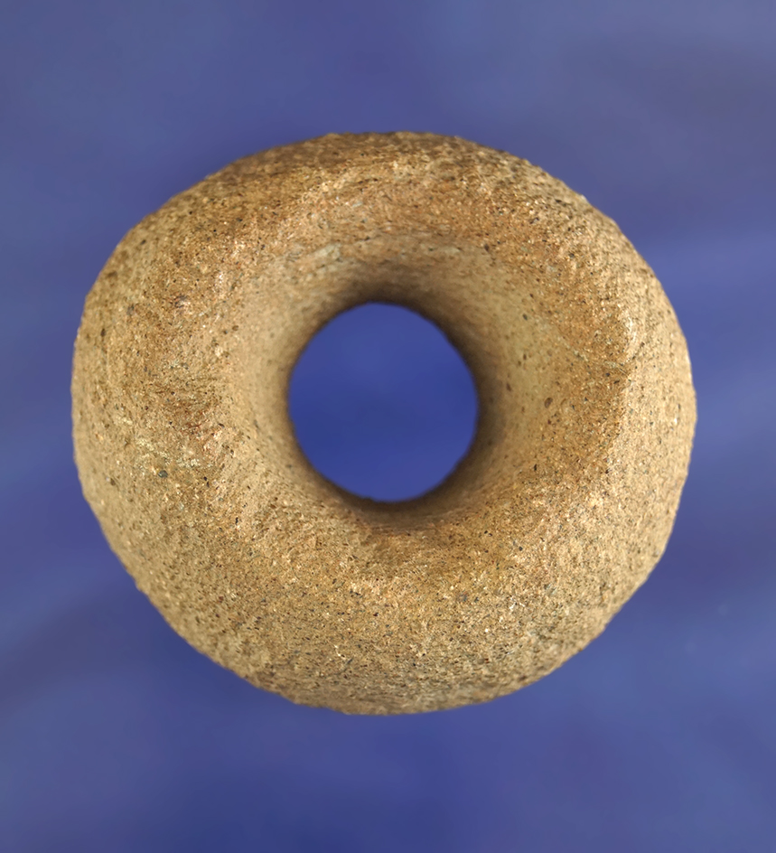 Large 2 1/4" diameter Drilled Stone Bead that is well patinated in nice condition.