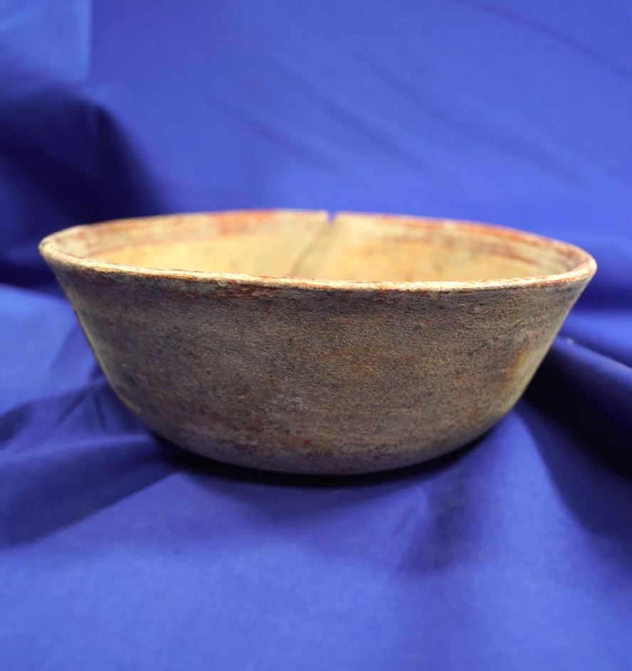 6 1/2" pre-Columbian Bowl is heavily mineralized with some original paint remaining.