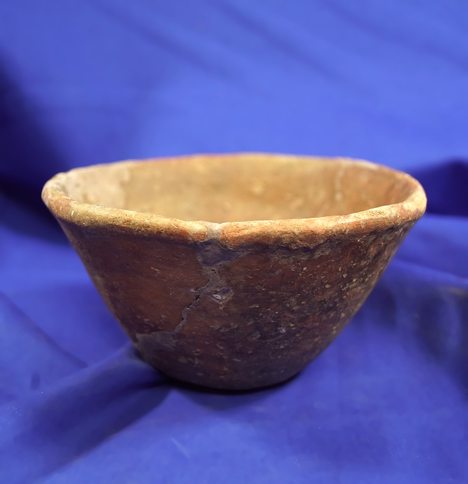 4 3/8" pre-Columbian pottery bowl that is been put back together with some restoration.