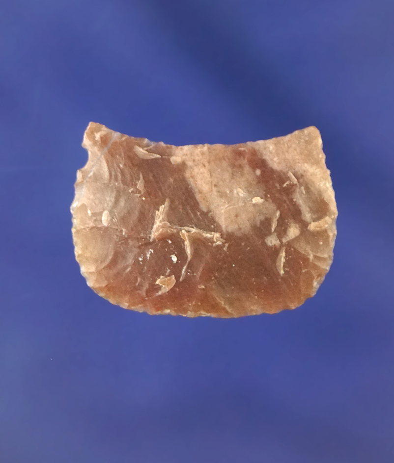 1" Crescent style scraper found in New Mexico that is very well flaked. Ex. David Bogle.