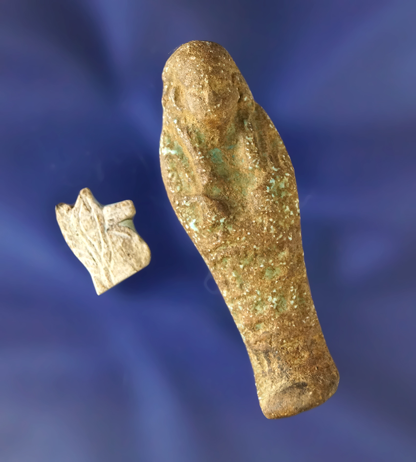 Pair of Egyptian artifacts including a 1 9/16" Usahabti.