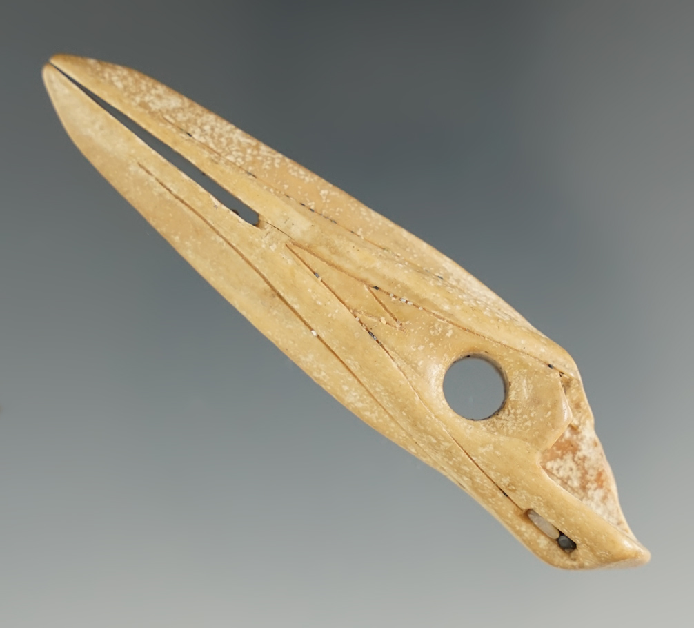 3" Harpoon Toggle made from Ivory, found on St. Lawrence Island, Alaska.  Bennett COA.