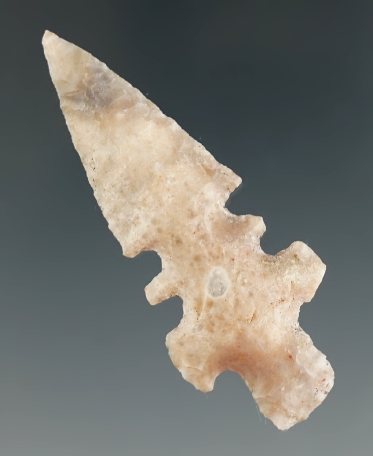2" Duran made from white flint, found in New Mexico. Comes with a Bennett COA.
