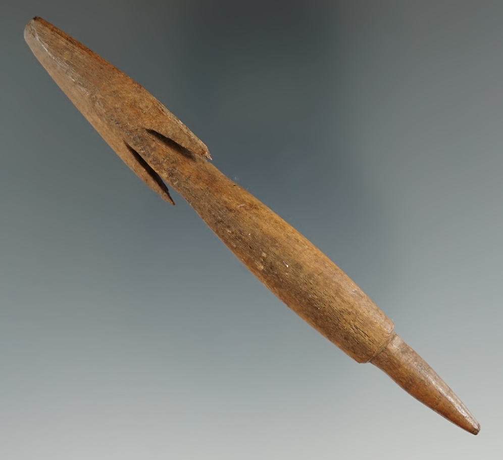 4 1/4" Socketed Bone Harpoon Tip found in Alaska. Comes with a Bennett COA.