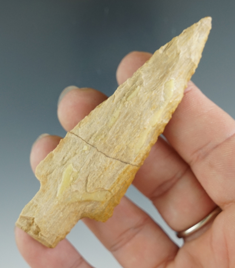 3 1/4" stemmed knife made from petrified wood found in Louisiana.