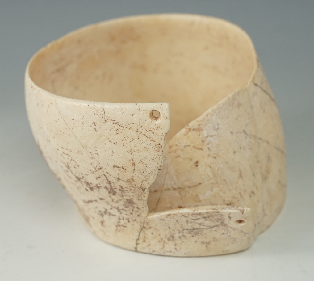 Large! 3 5/8" wide by 2 1/2" tall rare large shell armband/ornament from the Southwestern U. S.