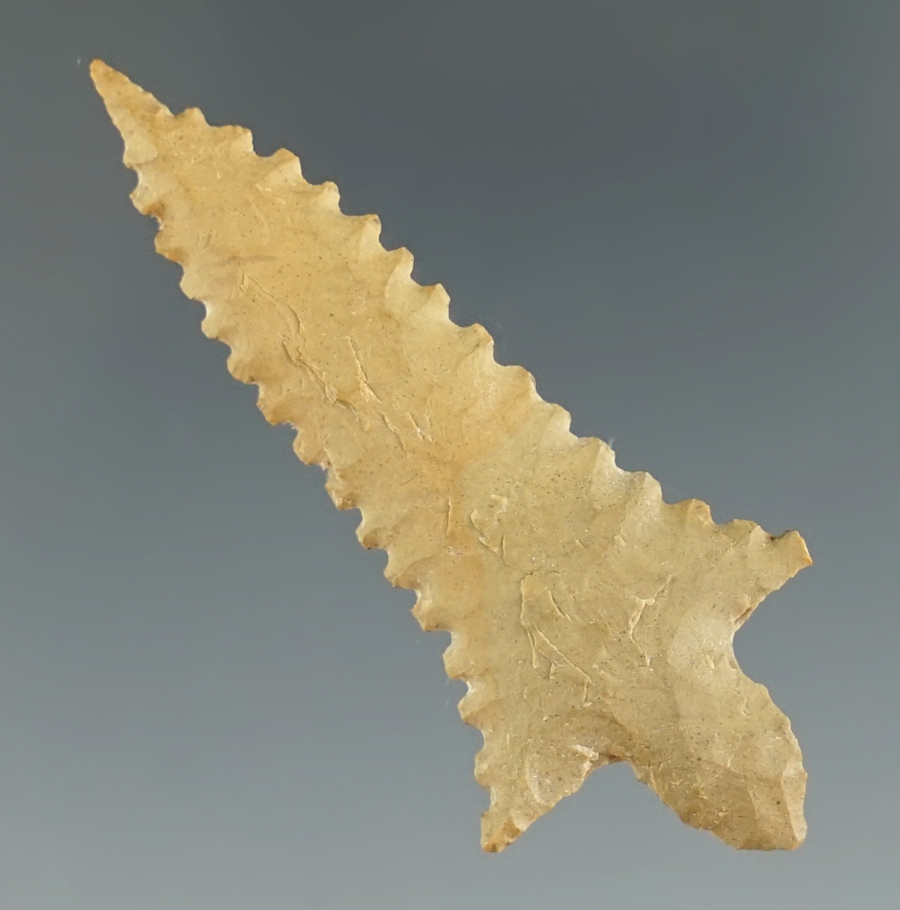 Excellent syle and workmanship on this 1 15/16" Turner found in Arkansas. Davis G-10 COA.