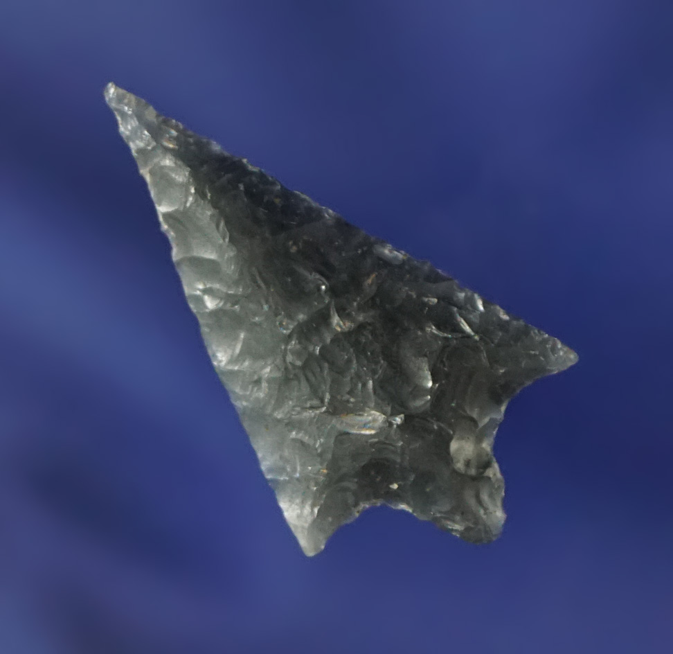 1 1/16" Stemmed Gempoint - nicely translucent - excellent flaking found in Shasta Co., California.