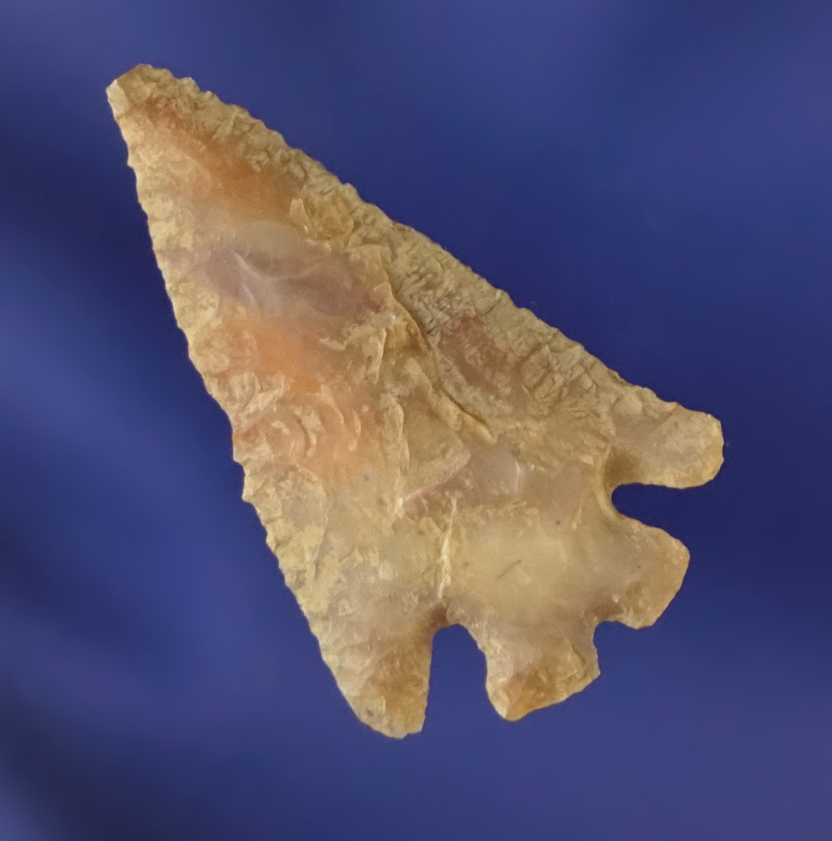 1 1/16" thin and nicely flaked Columbia Plateau Split Stem found near the Columbia River, WA.