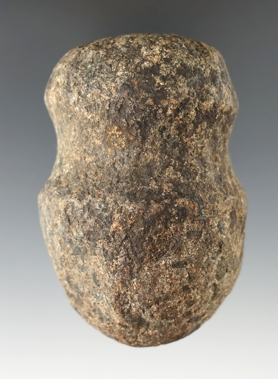 3 3/16" Long 3/4 Grooved Hammerstone found in Defiance Co., Ohio.