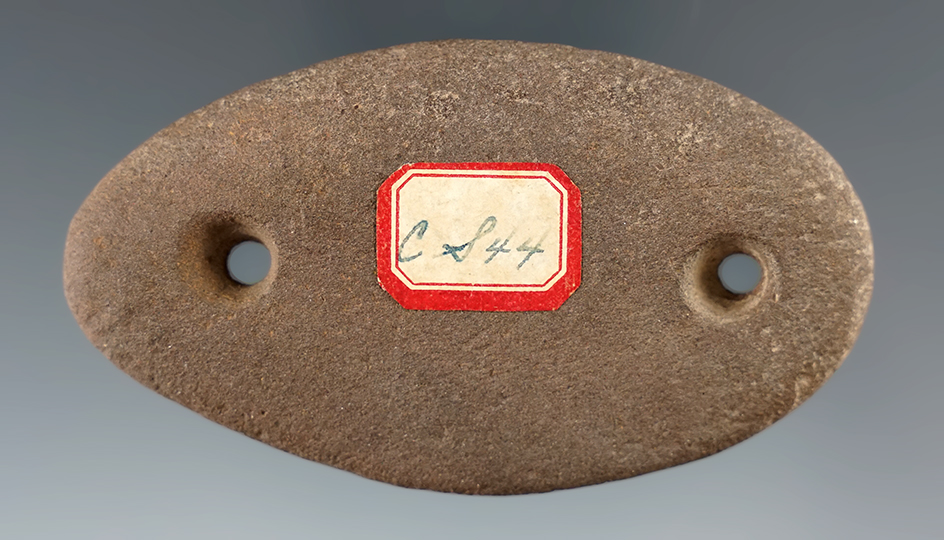 3" Sandstone Gorget found in Michigan.