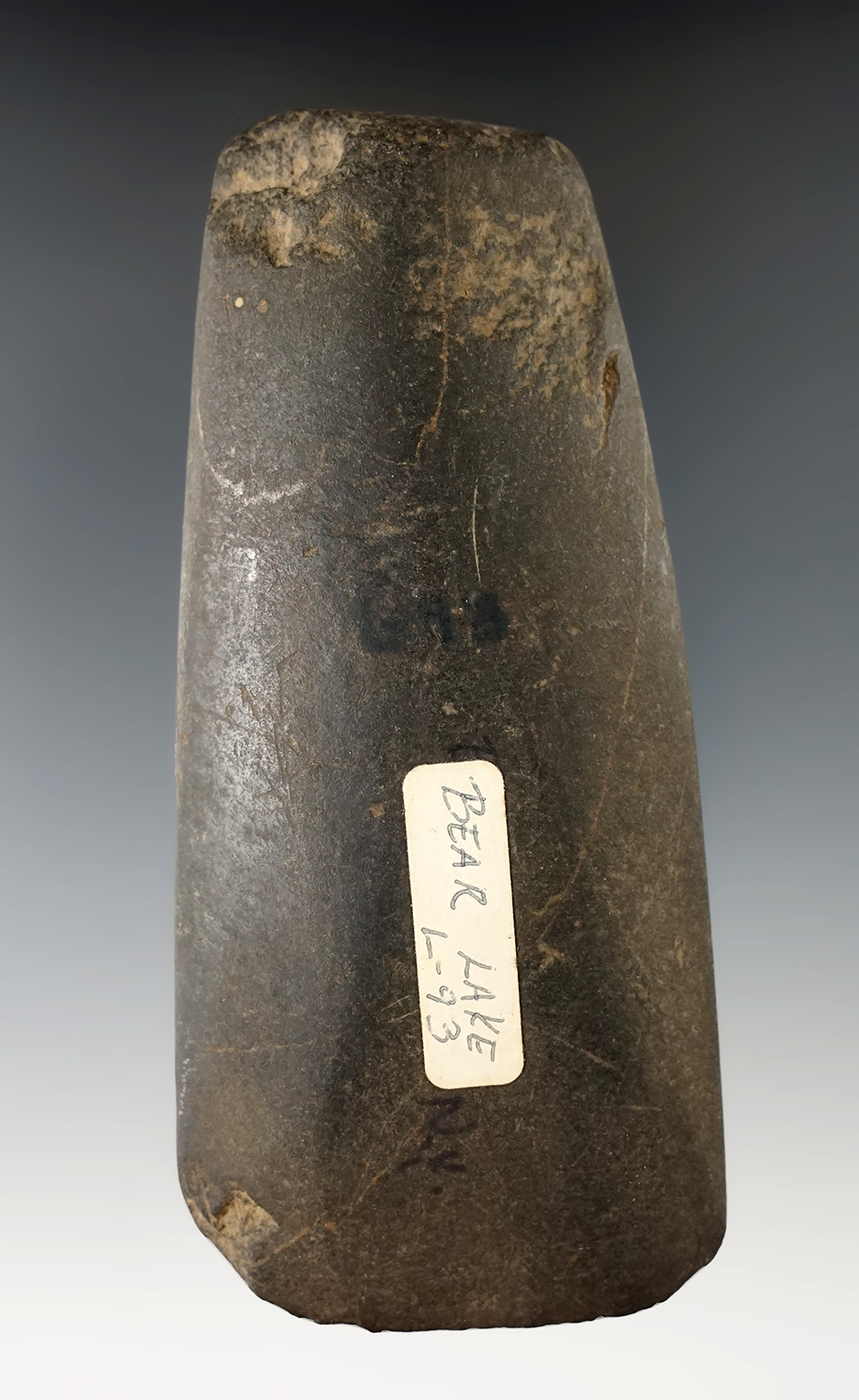 4 7/8" Lamoka Adze found near Bear Lake, New York. From the Mickey Taylor "Iron Horse" collection.