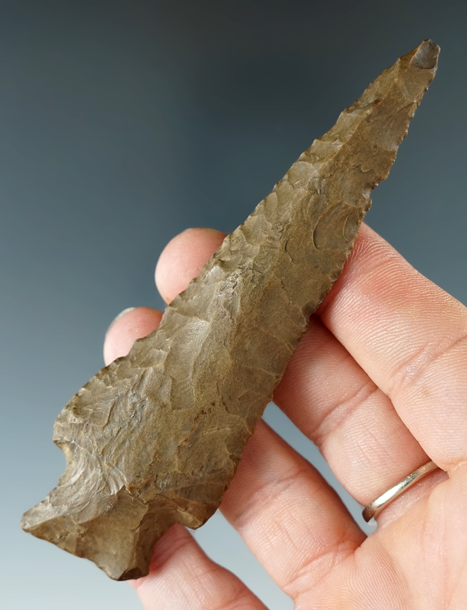 4" Stemmed Knife found in Niagara Co., New York. From the Mickey Taylor "Iron Horse" collection.