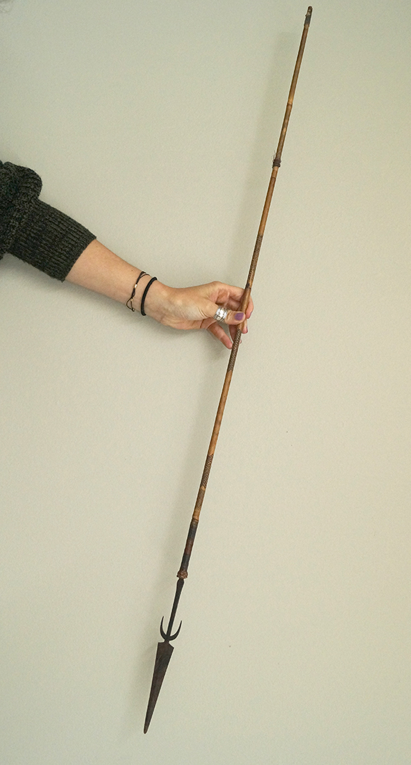 41" old tribal arrow with steel tip. Island Culture.