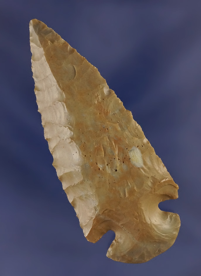 3" long classic style beveled Dovetail found in Peru, Indiana.