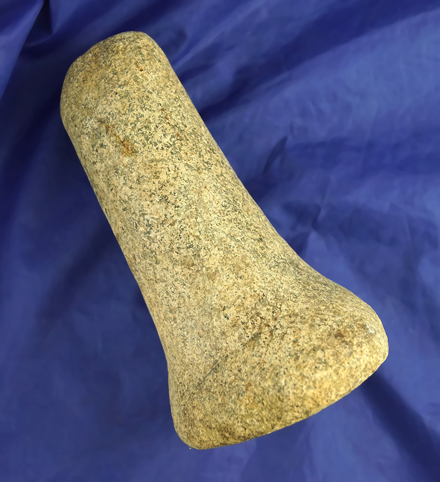 6" tall Bell Pestle with a nice dimple in the base found in Morrow Co.,  Ohio.