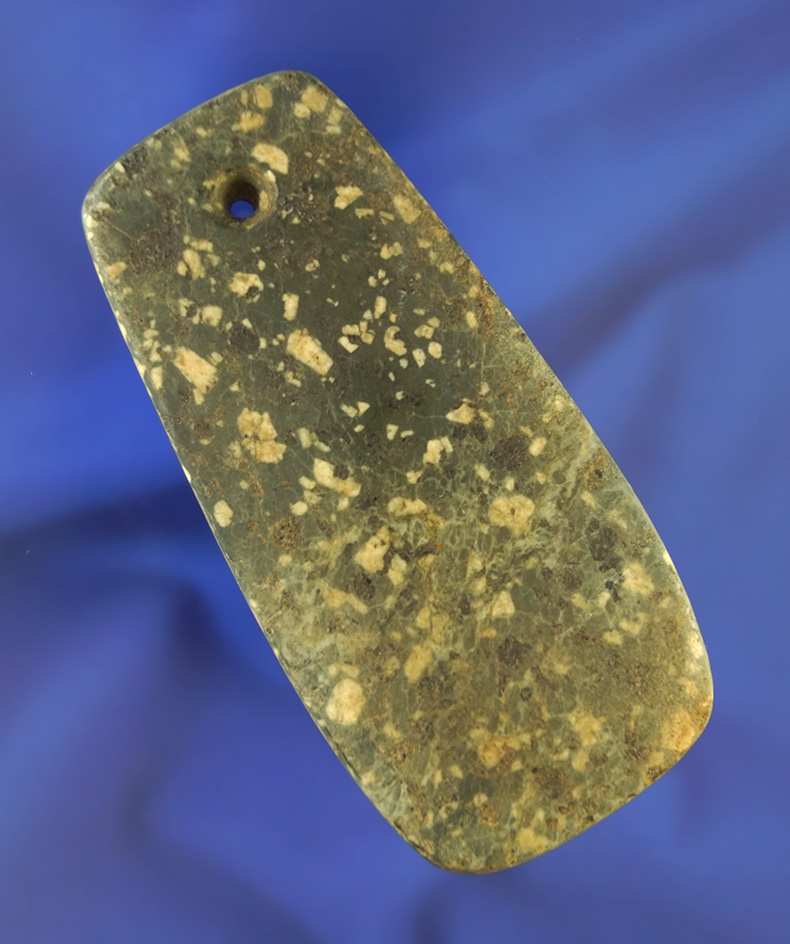 4" nicely styled Hardstone Pendant found in Clinton Co.,  Pennsylvania.  Davis G-10 COA