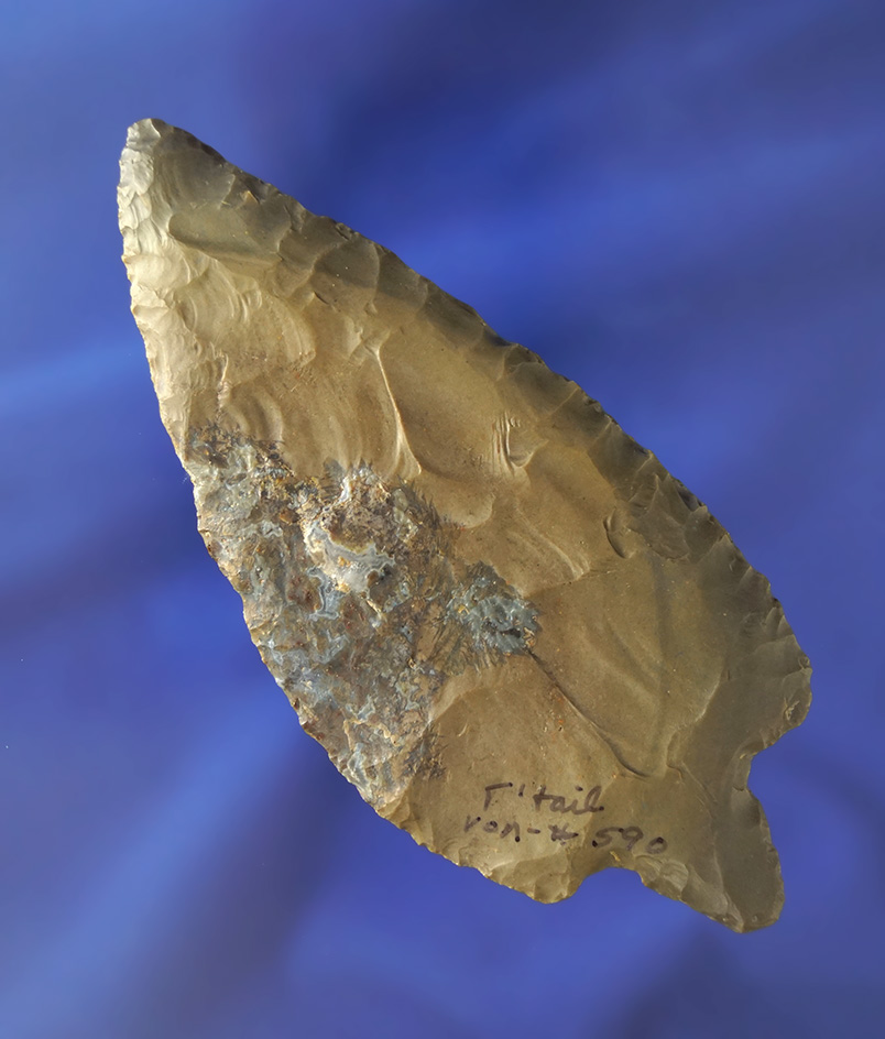 4 11/16" Hornstone Turkeytail found in Indiana. Comes with a Dickey COA.