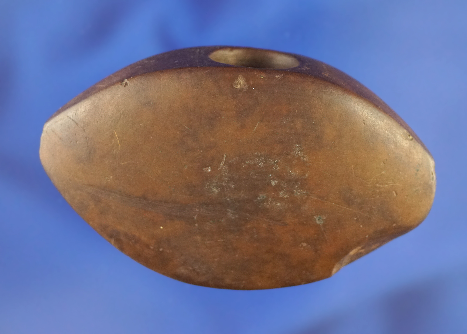 2 3/4" Shuttle style Bannerstone made from attractive Claystone - Crawford Co.,  IN. Dickey COA.