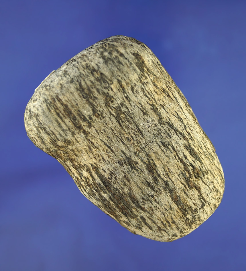3 3/4" well styled 3/4 grooved Hammerstone made from beautifully striped Gneiss found in Ohio.