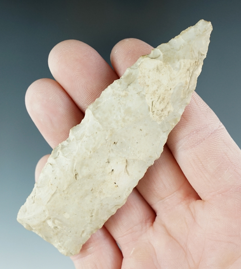 3 3/16" Sedalia made from Burlington Chert found in Miller Co., Missouri.  Motley COA.