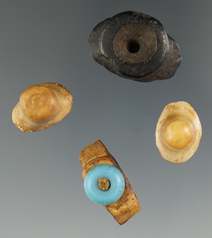 Set of four artifacts found in Alaska, largest is 1 1/8".