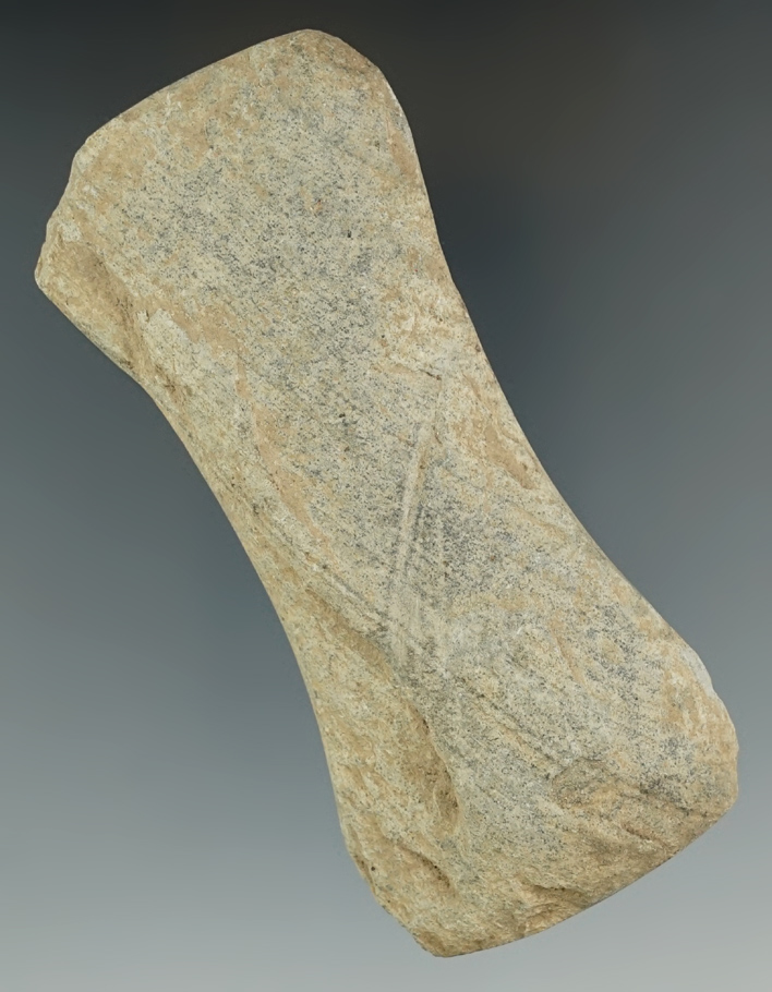 3 3/4" Slate Biconcave Gorget preform found in Indiana.