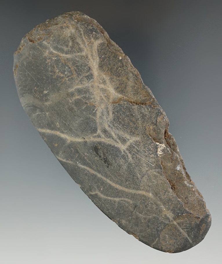 4 3/8" Inuit slate Ulu Knife recovered in Alaska.