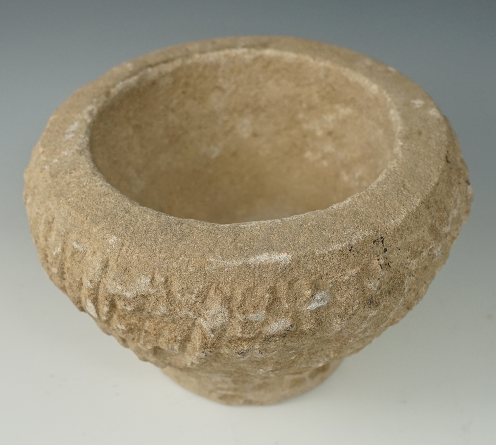 5 3/4" wide x 4 1/8" tall stone bowl from Asia.