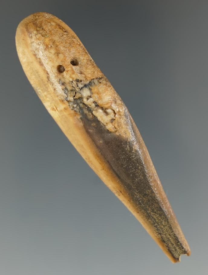 2 13/16" Bone fishing lure found near the Bering Sea.