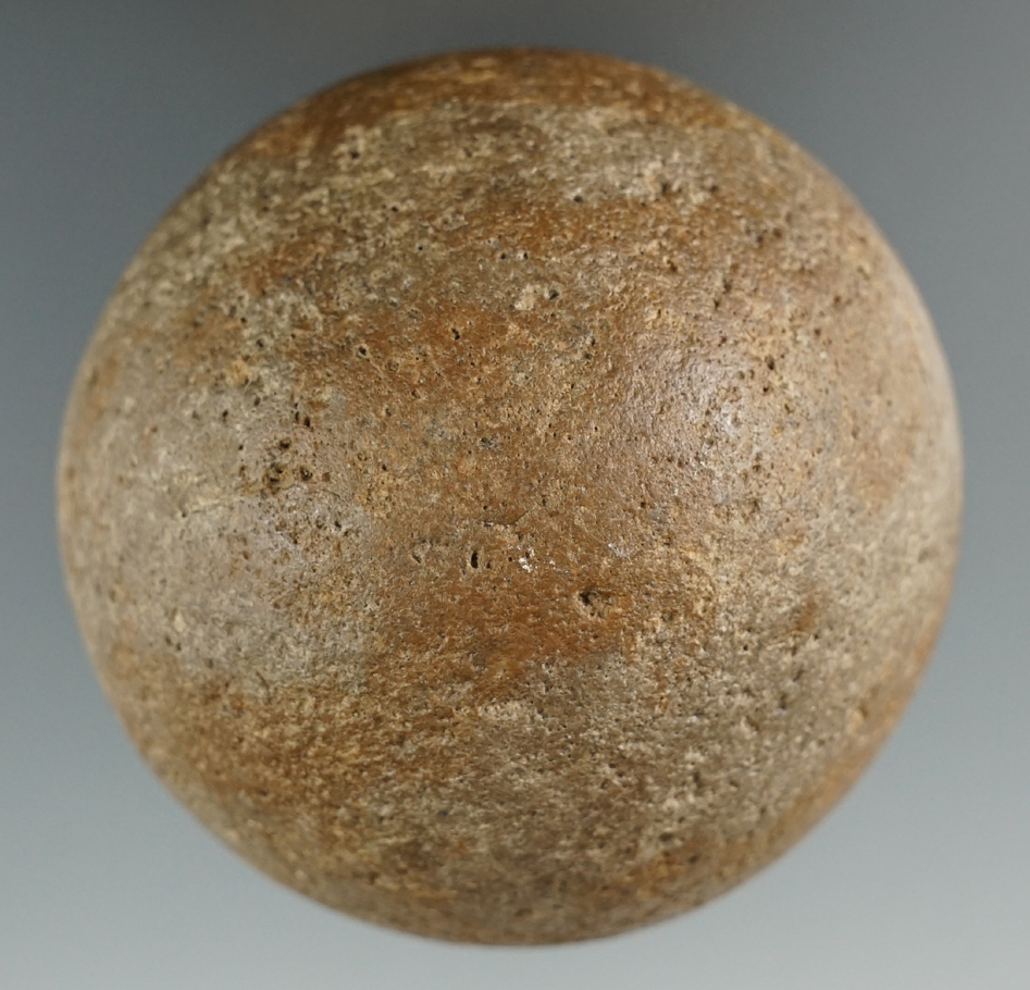 2 3/4" Diameter Hardstone Gameball that is highly polished. Found in Newark, Ohio.