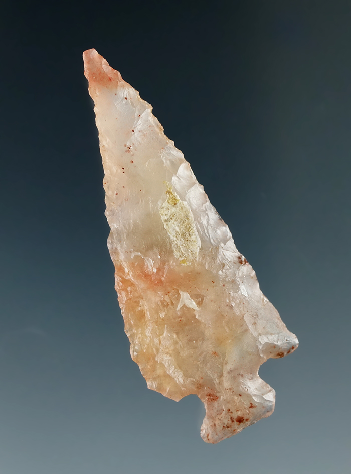1 15/16" Tularosa made from Orange and Yellow Translucent Chert found in Mesa Co., Colorado.